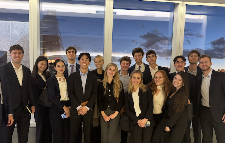 Undergraduates from the Georgetown University Public Real Estate Fund (GUPREF) during their career trek to New York City in November 2025.